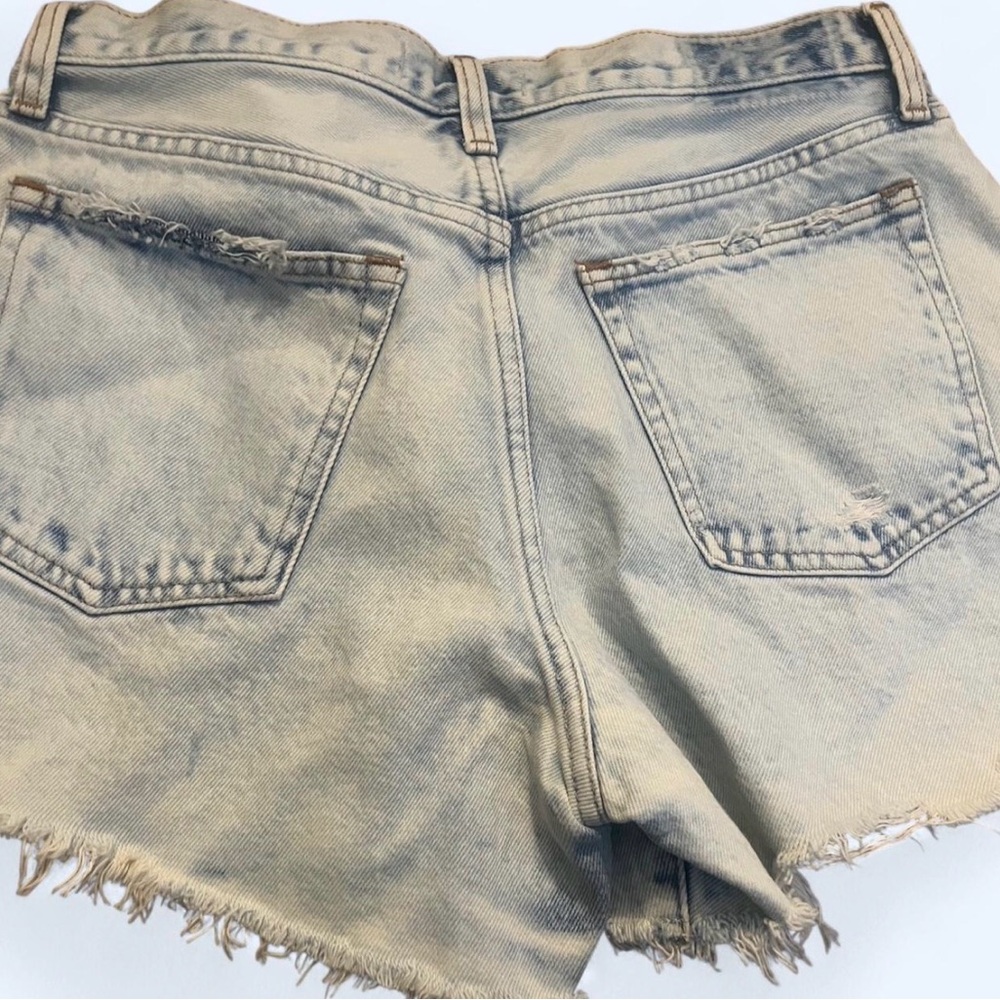 Abercrombie & Fitch Light Blue Distressed Jean Shorts - Picture 4 of 4